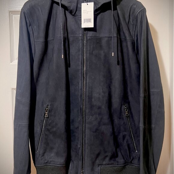 Vince Other - Vince Men's Hooded Suede Leather Jacket, a premium addition to any mans wardrobe